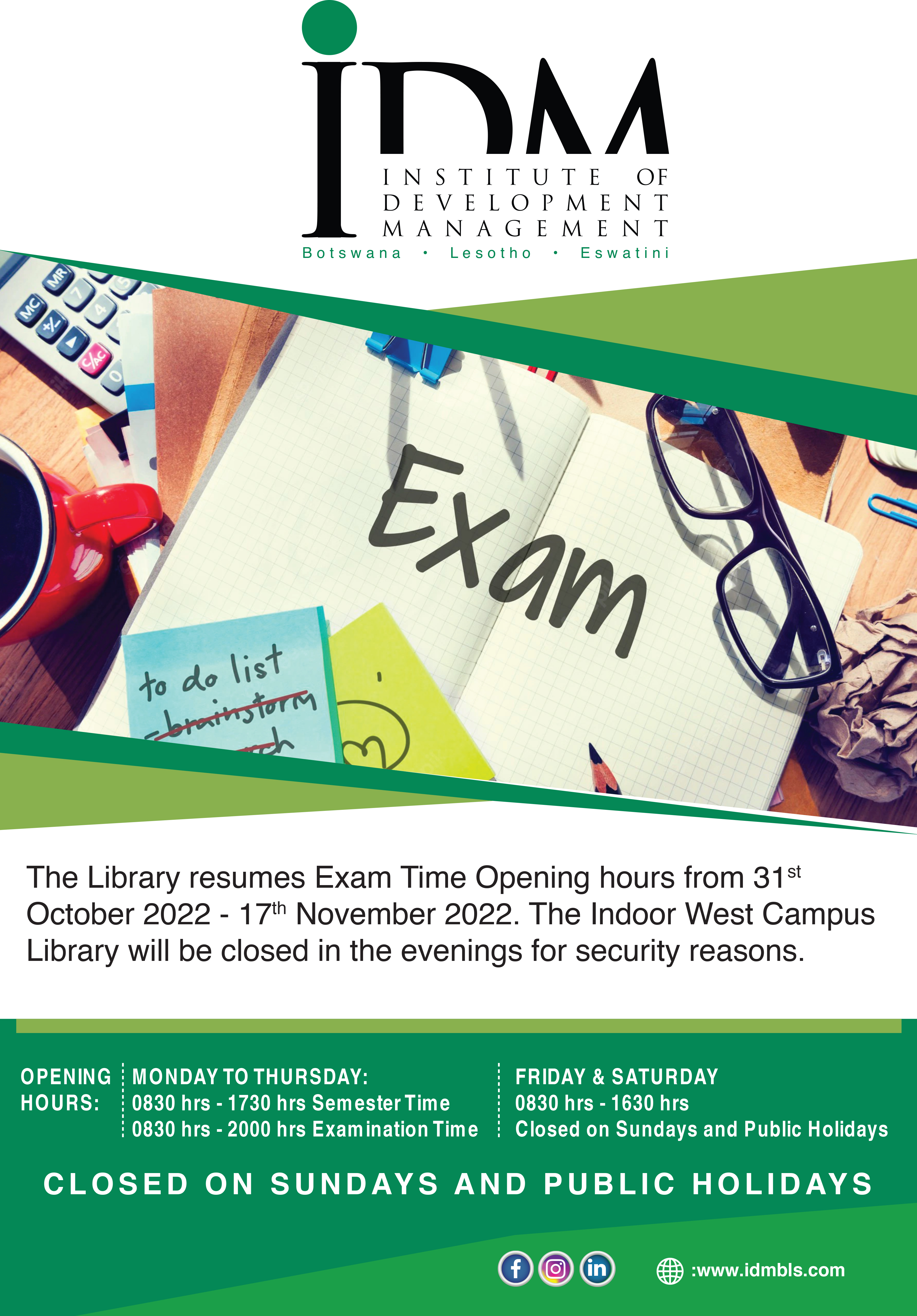 Library Exam Time Opening Hours